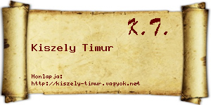 Kiszely Timur névjegykártya